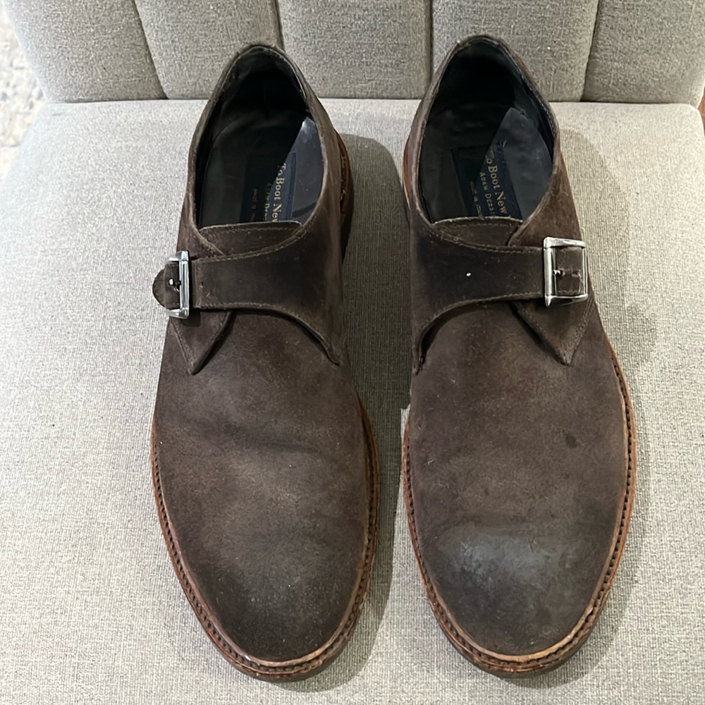 COPY - To boot New York Men's Brown Suede Loafers monk strap